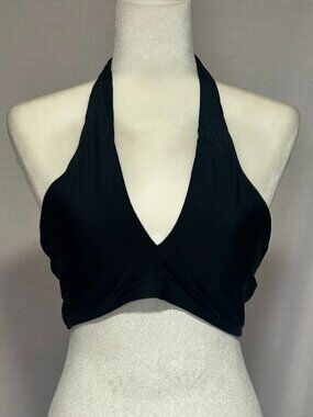 Aerie Black Halter Bikini Top NWT Size Large Swimwear